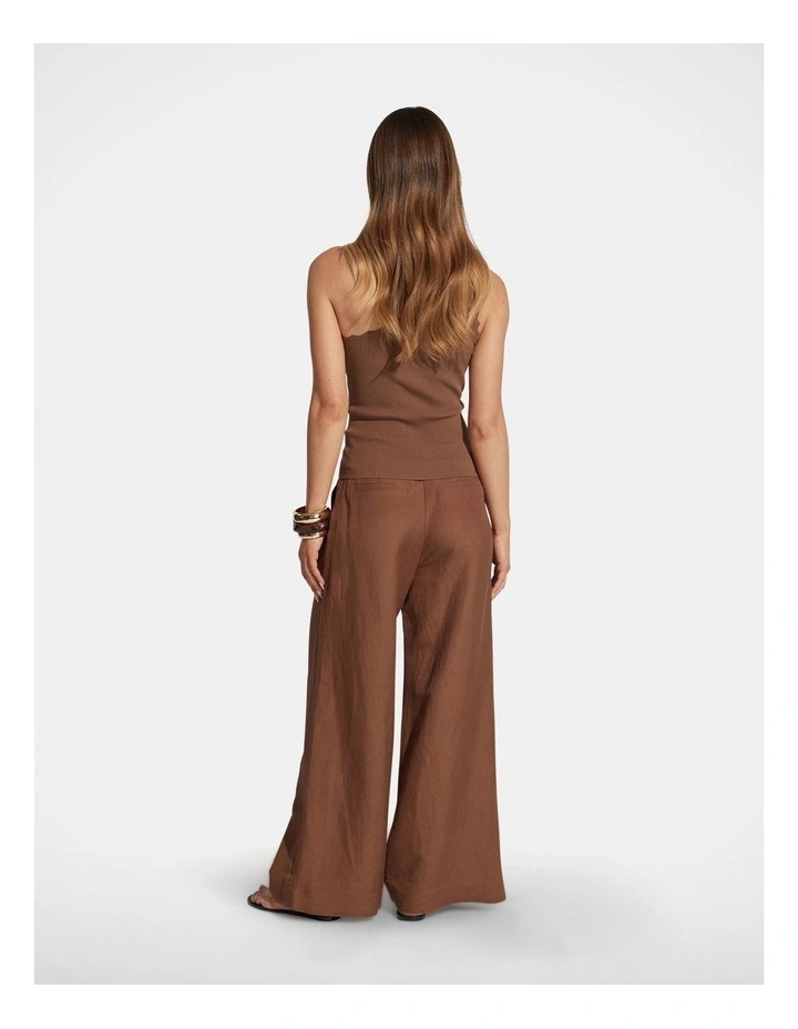Kai One Shoulder Tank in Brown image 2
