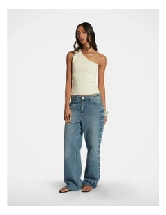 Kai One Shoulder Tank in Yellow