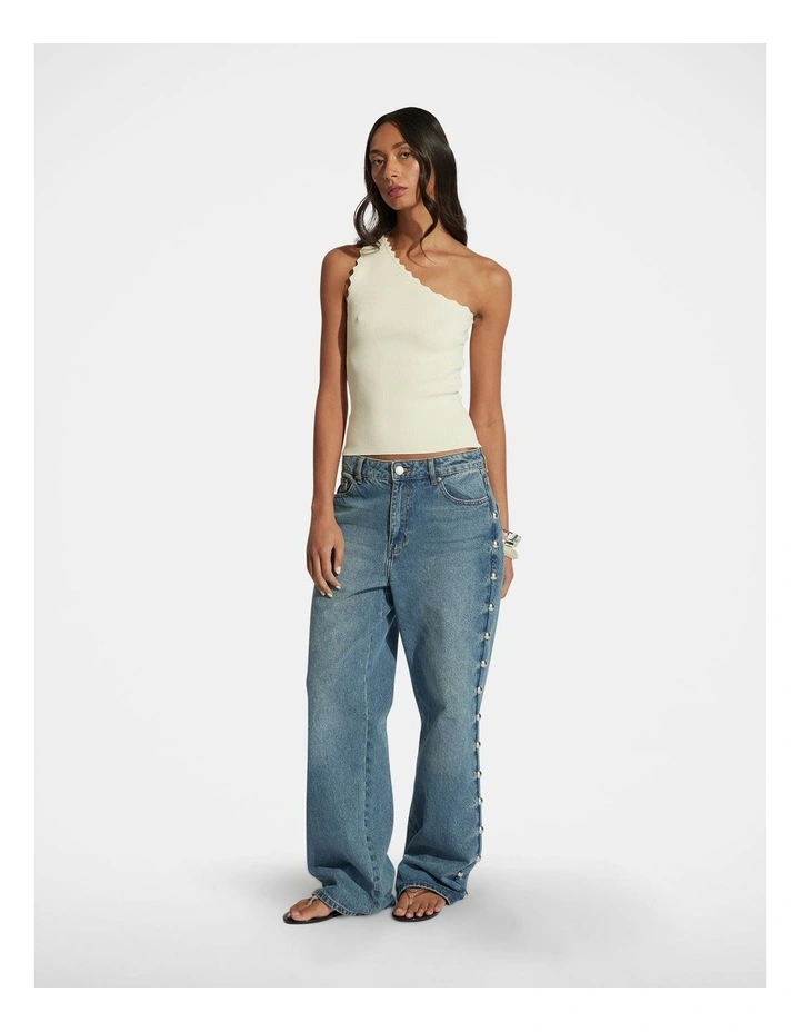 Kai One Shoulder Tank in Yellow image 1