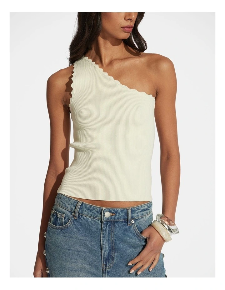Kai One Shoulder Tank in Yellow image 3