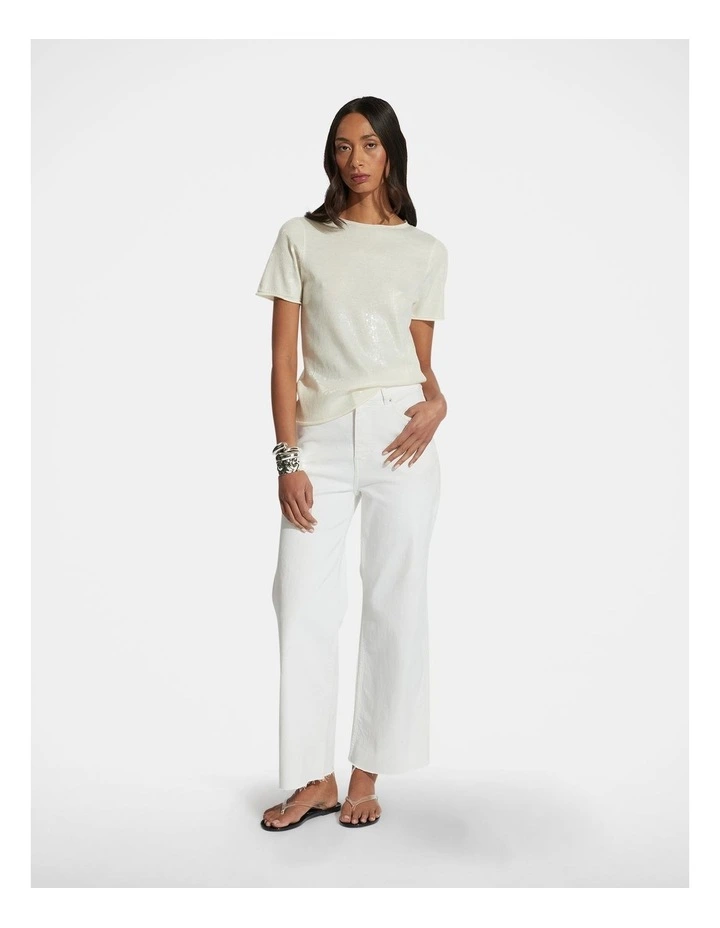 Sofia Sequin Knit Tee in Yellow image 1