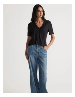 Short Sleeve Henley Top