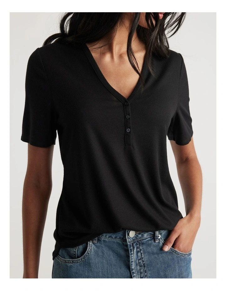 Short Sleeve Henley Top image 3