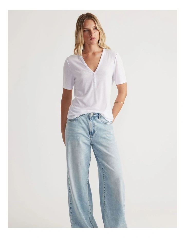 Short Sleeve Henley Top image 1