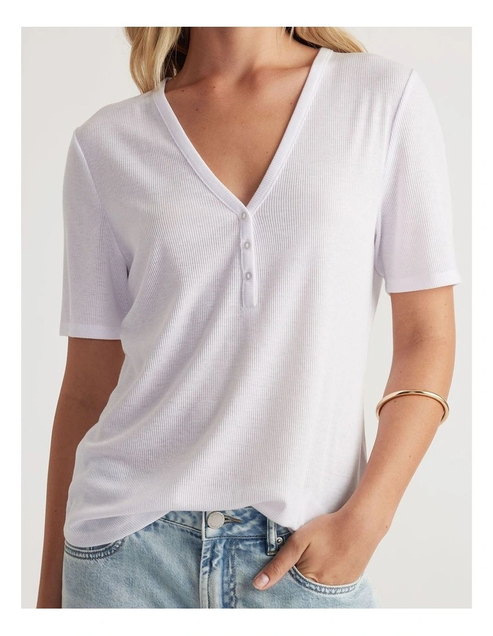 Short Sleeve Henley Top image 3