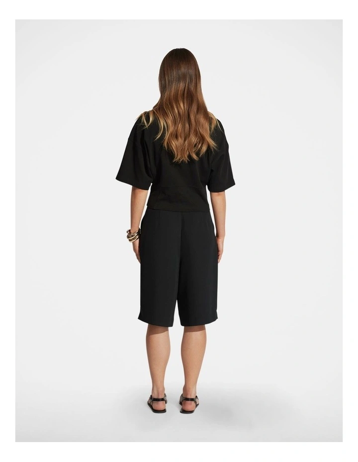 Kendall Fitted Waist Tee in Black image 2