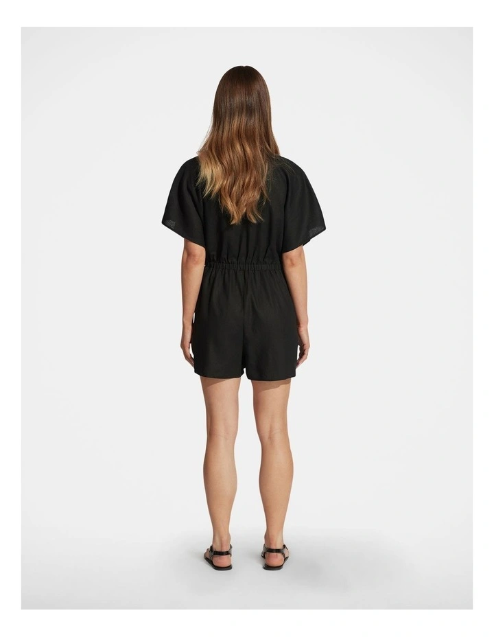 Gracie Wrap Playsuit in Black image 2