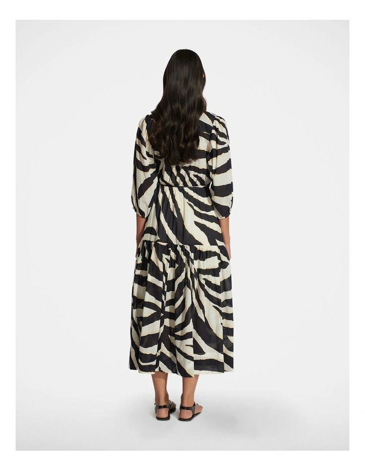 Tegan Midi Wrap Dress in Bold Zebra image 2