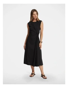 Nolita Knot Midi Dress in Black
