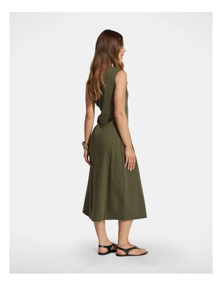 Nolita Knot Midi Dress in Fern Green image 2