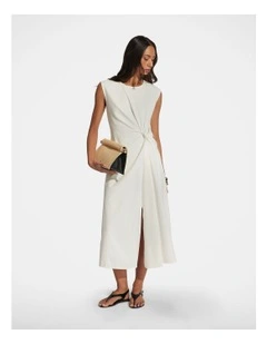 Nolita Knot Midi Dress in Vanilla