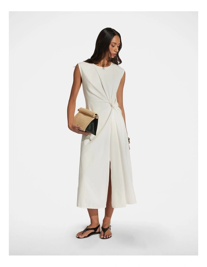 Nolita Knot Midi Dress in Vanilla image 1