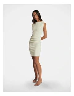 Anna Ruched Mini Dress in Lemon Sorbet