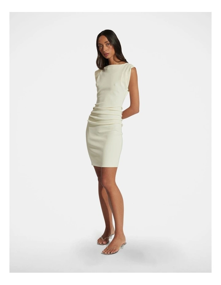 Anna Ruched Mini Dress in Lemon Sorbet image 1