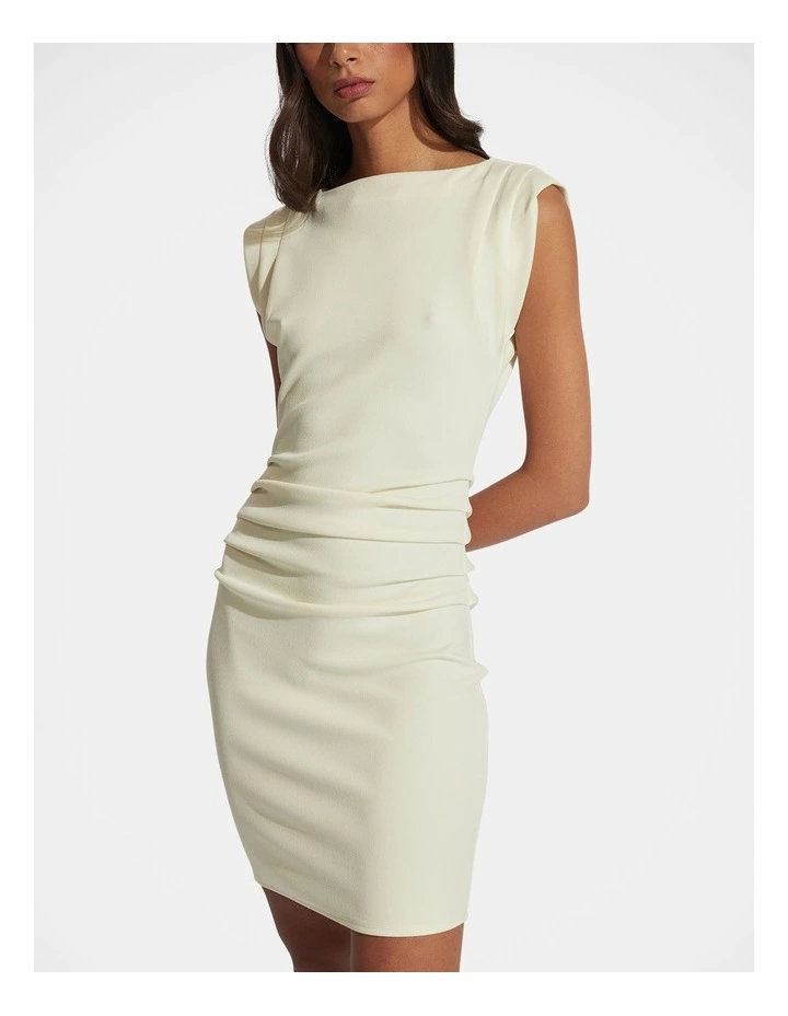 Anna Ruched Mini Dress in Lemon Sorbet image 3