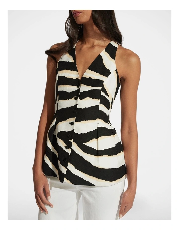 Veronica Vest Top in Black image 3