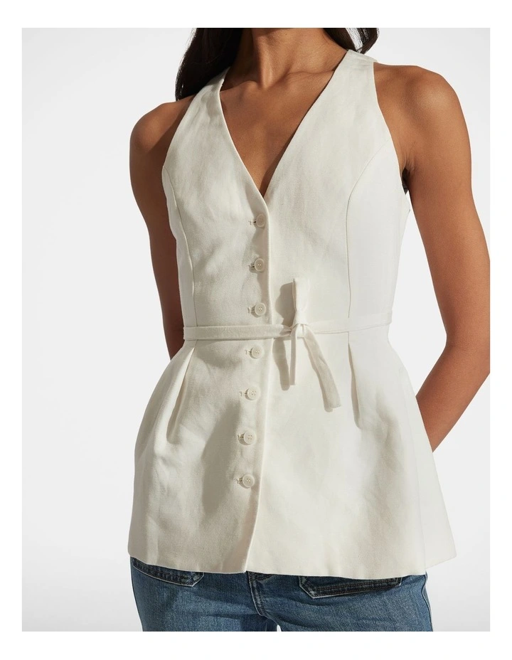 Veronica Vest Top in Cream image 3