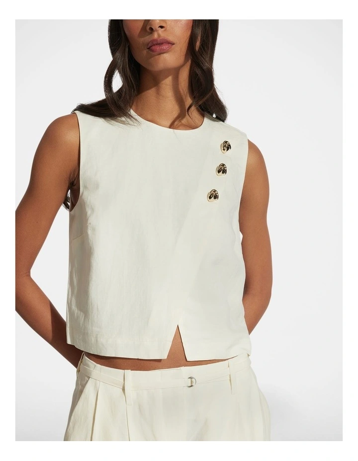 Leah Shell Top in Cream image 3