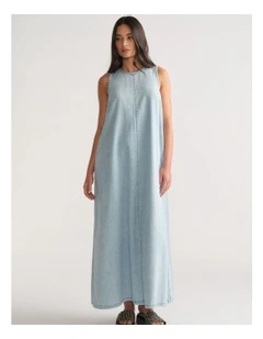 D-Luxe Denim Racer Maxi Dress