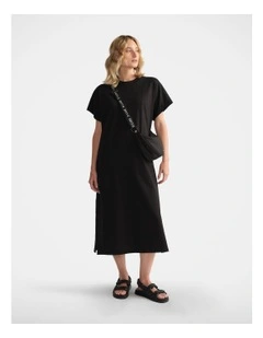 D-Luxe Midi Tee Dress in Black