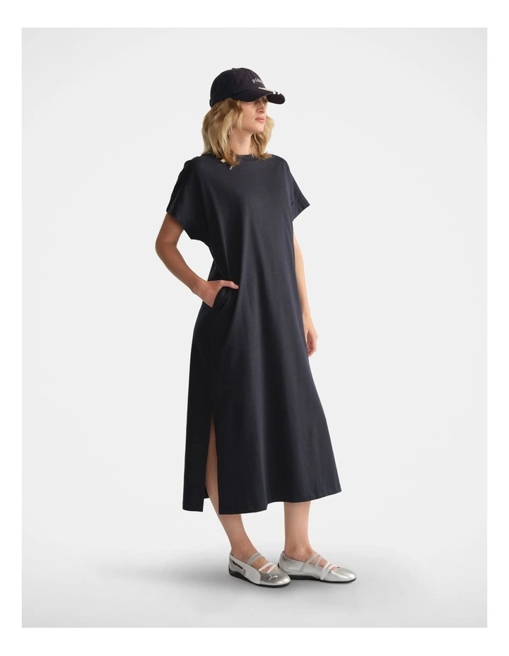 D-Luxe Midi Tee Dress in Black image 3