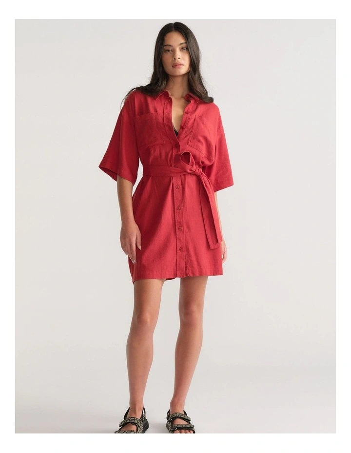 D-Luxe Linen Blend Short Dress image 1