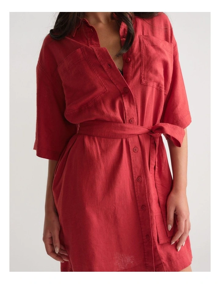 D-Luxe Linen Blend Short Dress image 3