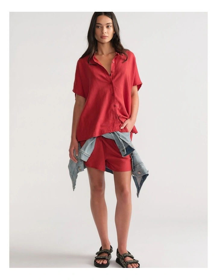 D-Luxe Linen Blend Boxy Shirt image 1