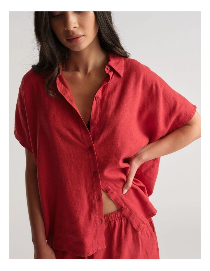 D-Luxe Linen Blend Boxy Shirt image 3