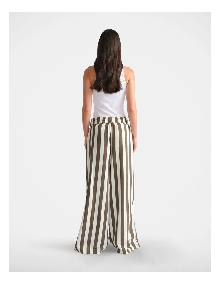 D-Luxe Linen Blend Stripe Pant in Green image 2