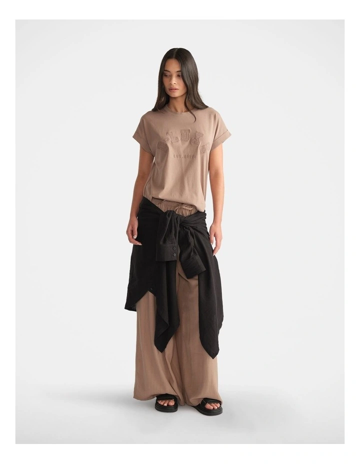 D-Luxe Collegiate Tonal Tee in Beige image 1