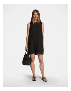 Belle Button Linen Mini Dress