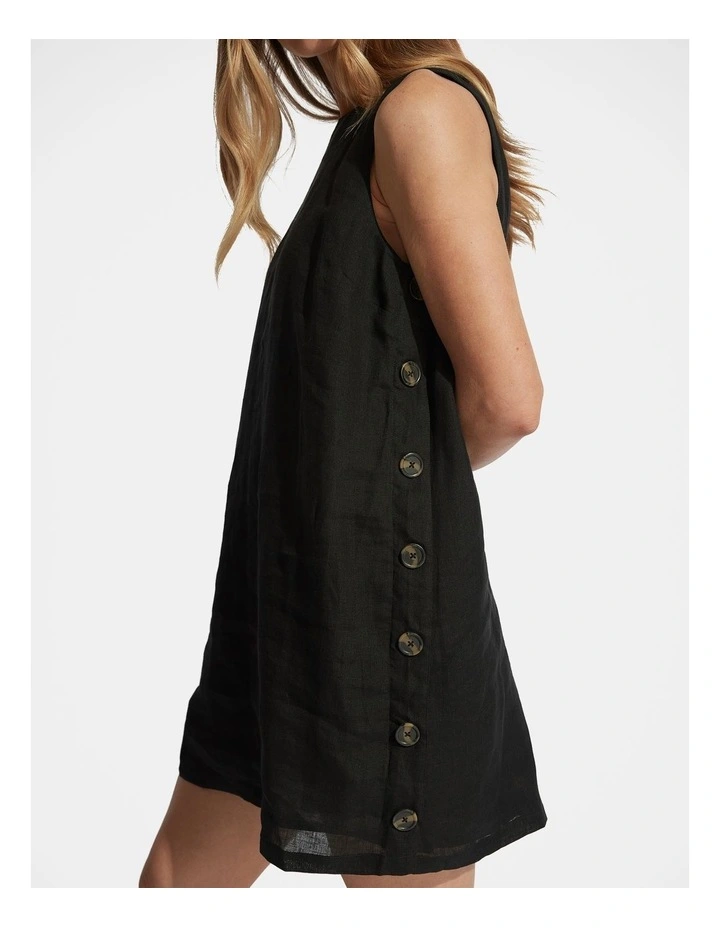 Belle Button Linen Mini Dress image 3