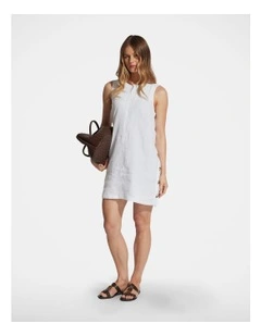 Belle Button Linen Mini Dress