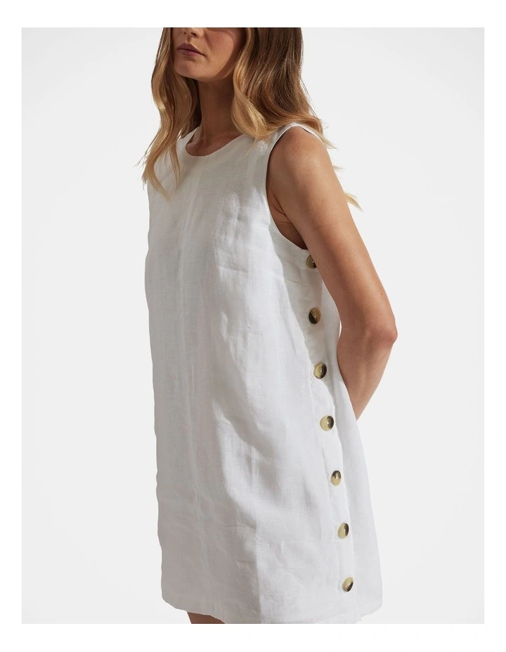 Belle Button Linen Mini Dress image 3