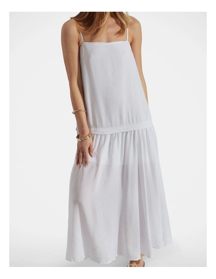 Mia Strappy Maxi Dress in White image 3