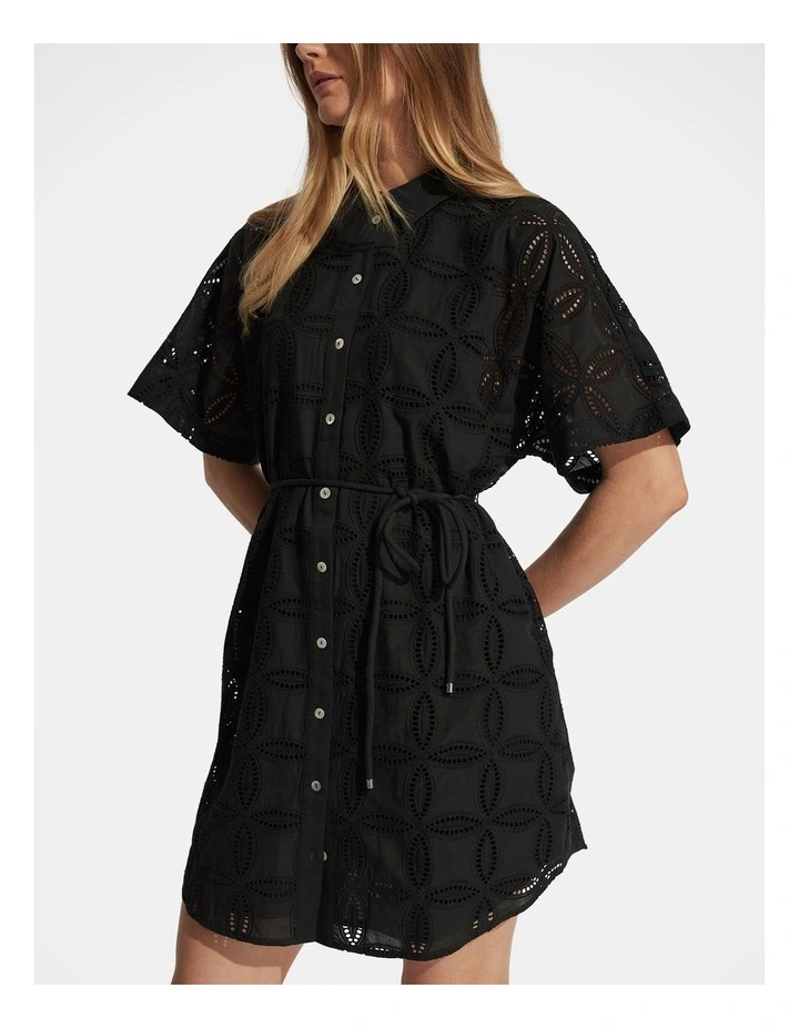Alina Embroidered Dress in Black image 3