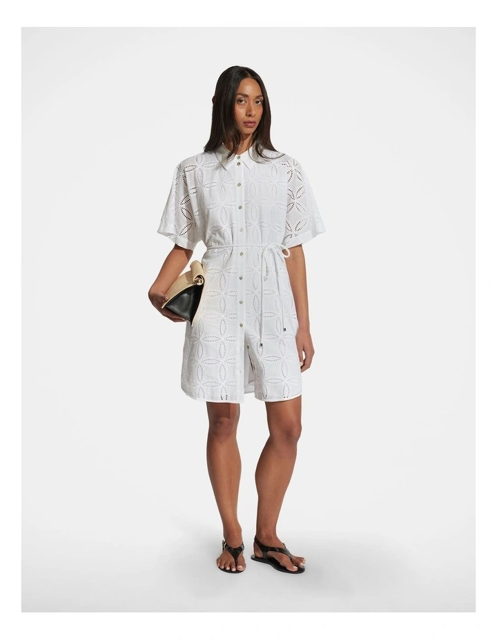 Alina Embroidered Dress in White image 1