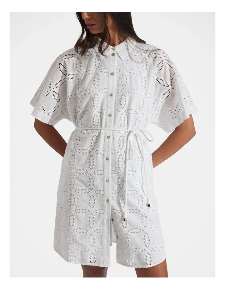 Alina Embroidered Dress in White image 3