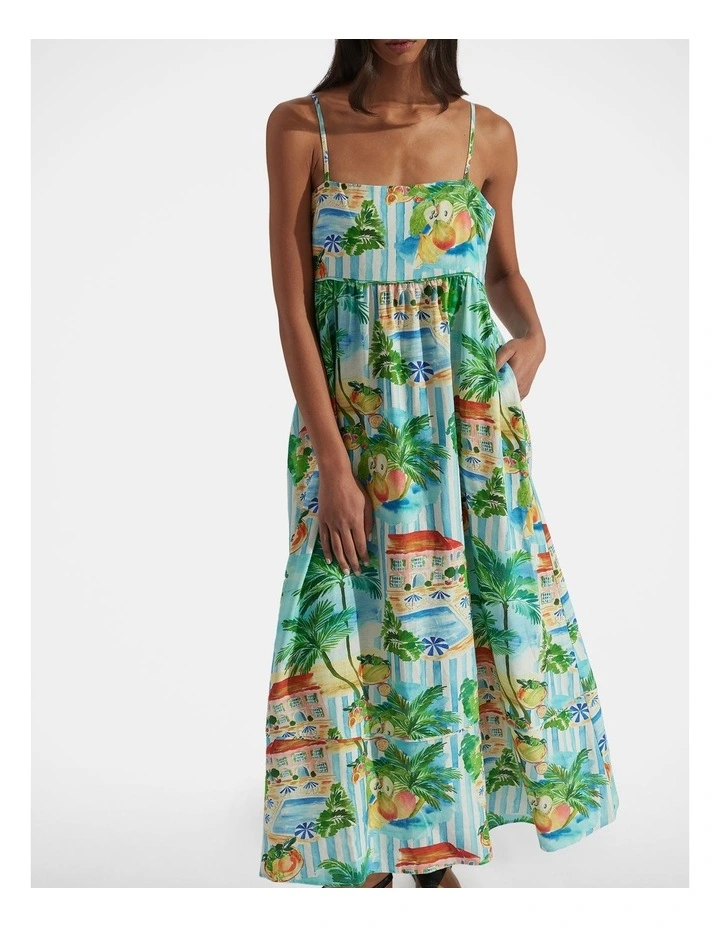 Allie Linen Blend Maxi Dress in Multi image 3