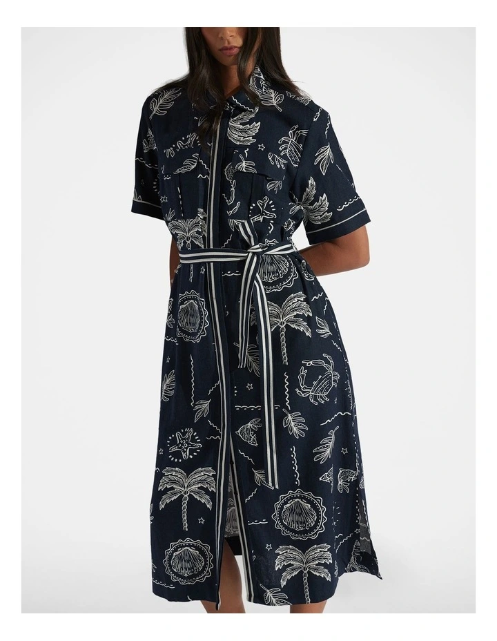 Madison Midi Shirt Dress in Multi image 3