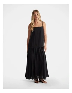 Mia Strappy Maxi Dress in Black