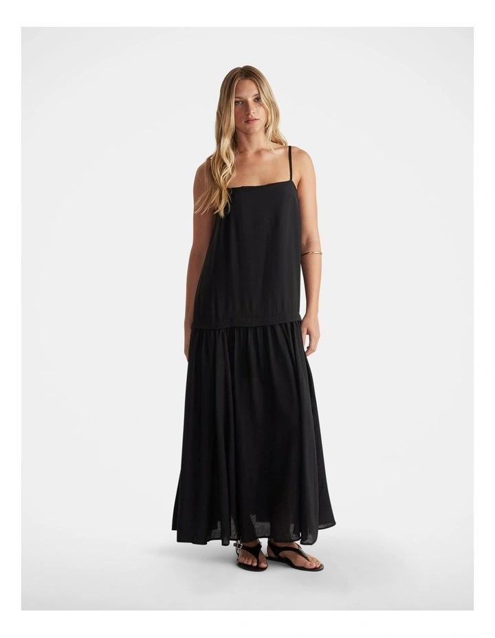 Mia Strappy Maxi Dress in Black image 1