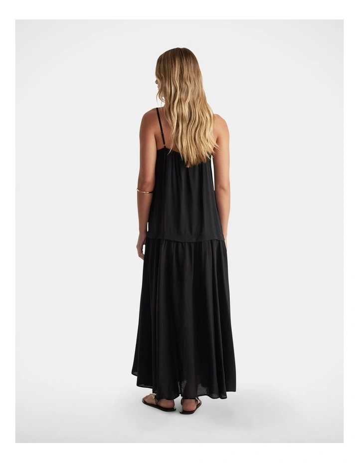 Mia Strappy Maxi Dress in Black image 2