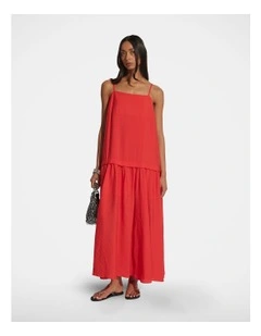 Mia Strappy Maxi Dress in Red