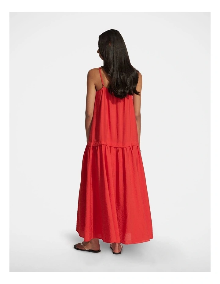 Mia Strappy Maxi Dress in Red image 2