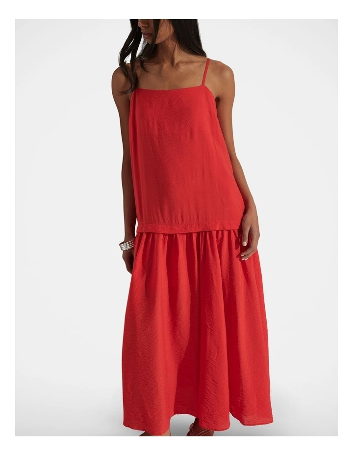 Mia Strappy Maxi Dress in Red image 3