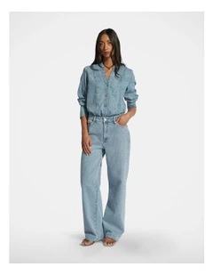 Isabel Rhinestone Denim Shirt