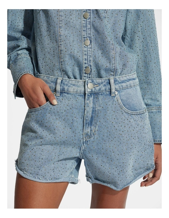 Isabel Rhinestone Denim Short image 3