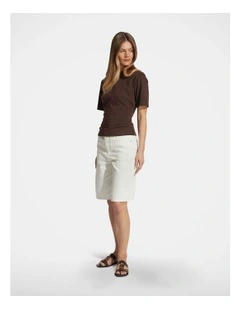 Maisy Structured Tee in Brown